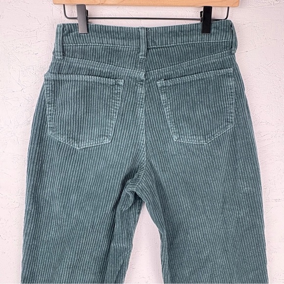 SO High Rise Straight Stylish Corduroy Pants in Forest Green 7/28 - Picture 7 of 9